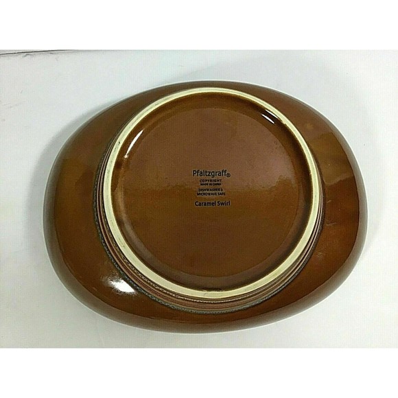 Pfaltzgraff Caramel Swirl Oval 10" x 7.5" Vegetable Bowl 2007-2009 EUC - Picture 3 of 5